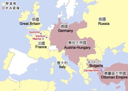 马恩河,凡尔登镇,森姆河等战场位置