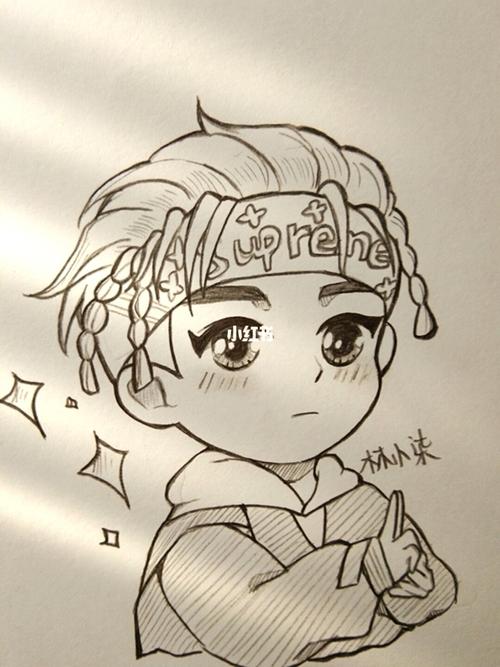 宝藏男孩易烊千玺78_易烊千玺_治愈_简笔画_绘画_手绘_文化_绘画