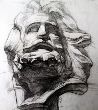 素描石膏头像教程视频