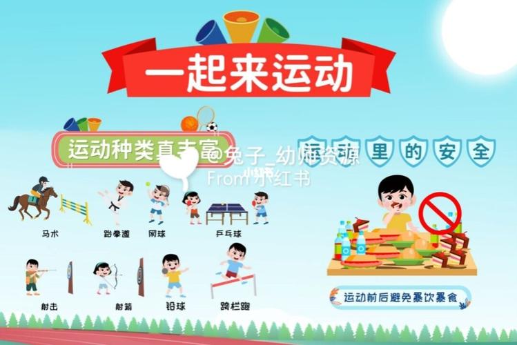 幼儿园丨运动会主题墙 可打印环创素材_幼儿园_运动_卡通_幼儿园环创