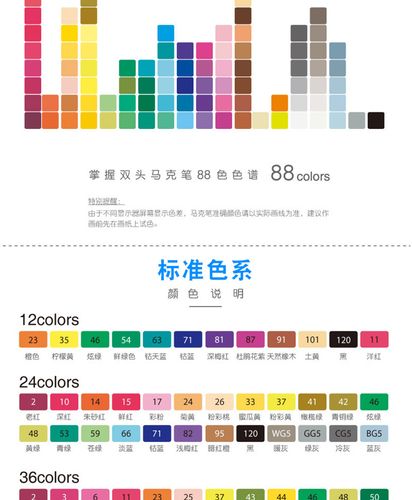 掌握509动漫色系双头马克笔 三角12/24/36/48/60/80色
