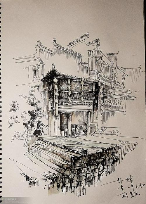 风景速写主要物象的画法及构图