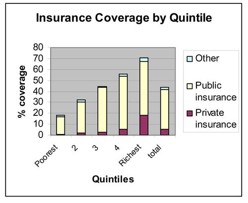 insurance coverage by expenditure quintile.