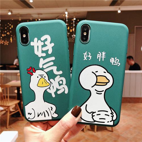 ins卡通ok鸭6s苹果x手机壳xs max/xr/iphonex/8plus/7p网红男女款