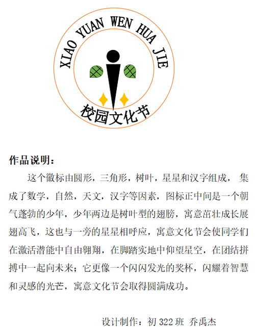 此徽标被本届艺术节组委会采用·徽标设计·活动开展后,各班积极行动