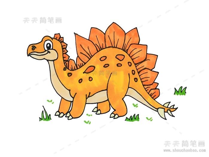 卡通剑龙简笔画超容易画法,关于剑龙简笔画漫画形象怎么画