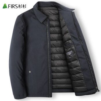 杉杉男装翻领羽绒服男2021冬季商务休闲宽松干部服男士上衣外套001