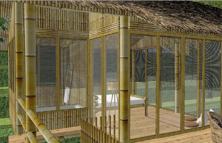 su精品竹屋,木屋,茅草屋su模型