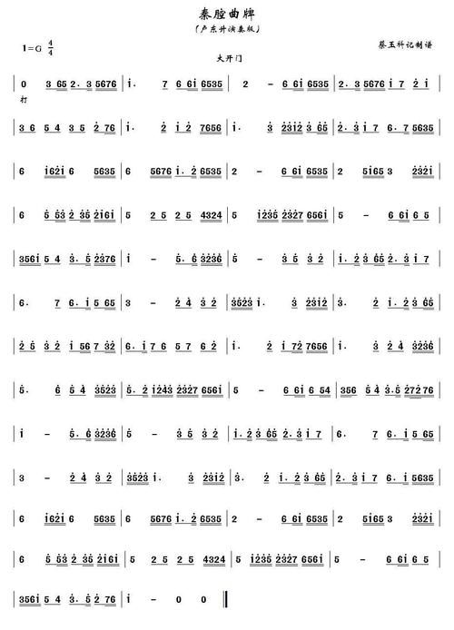 秦腔曲牌:大开门 提示:按f11切换浏览器全屏模式.