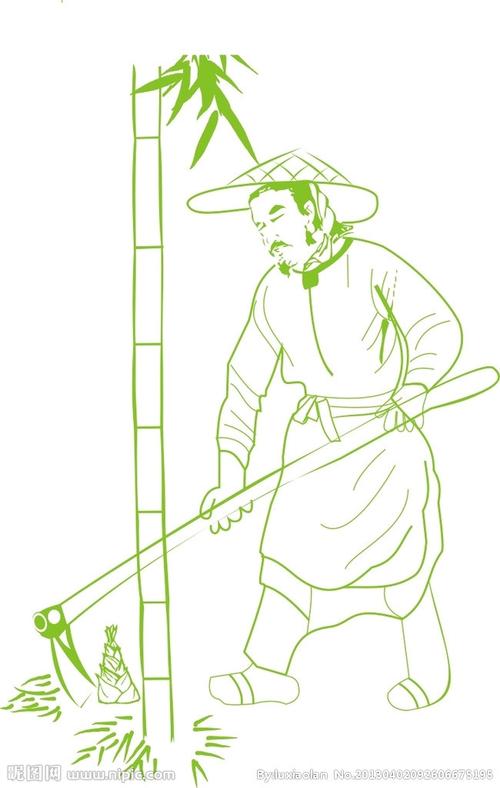 挖笋笋农民锄头图片