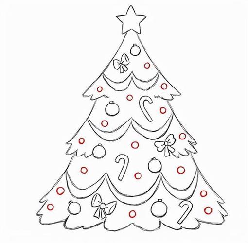 在圣诞树下面画上一个圣诞礼物盒.