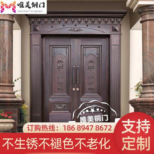 铜门工厂直销定制别墅大门四开对开门子母门纯洛阳紫铜入户真铜门