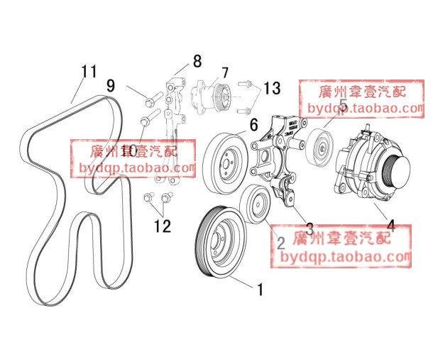 比亚迪f6发电机 f6/s6/m6发电机总成 byd配件 三菱发动机 2.