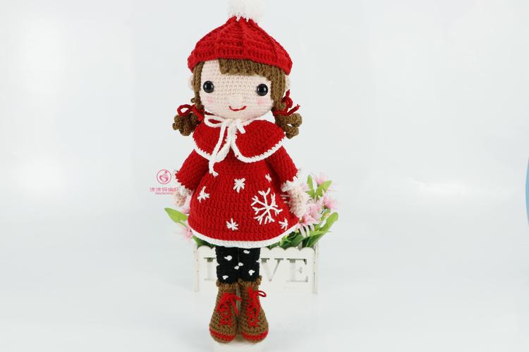 沫沫妈编织纯手工diy毛线玩偶少女四季娃娃钩针棉线编织材料包