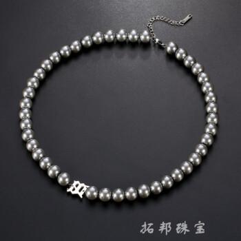 优临嘻哈珍珠项链男潮小众轻奢锁骨链男士街头潮牌链子简约百搭配饰品