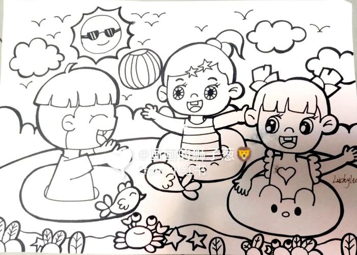 幼师主题简笔画分享:《欢乐假日》_简笔画_幼师_临摹