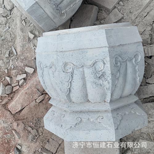 青石柱墩柱基石石雕抱鼓石 仿古做旧石抱鼓 门口摆件青石墩门墩