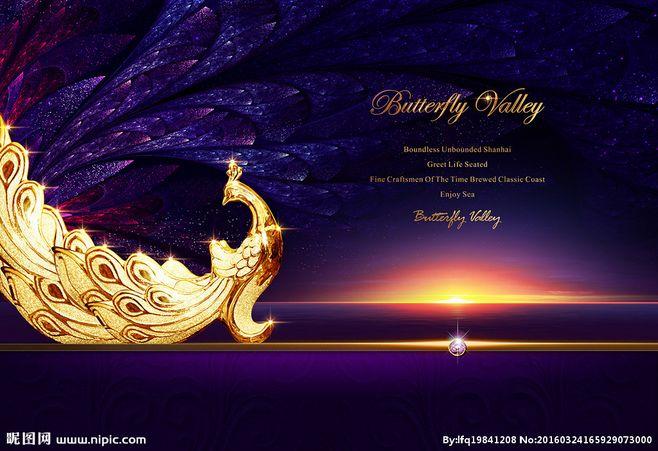 金凤凤凰孔雀金色摆件金花花美图城市尊贵盛开别墅海资源别墅服务管家