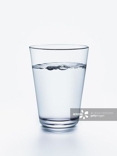 glass of water on a white background