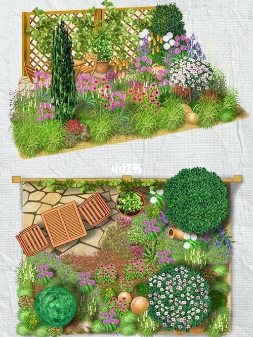 花园花境手绘效果参考|环境布局规划设计_设计_别墅_手绘_微风花园