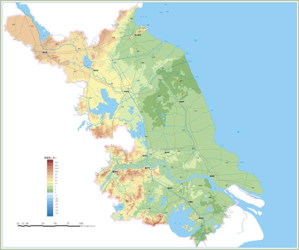 江苏省地形图