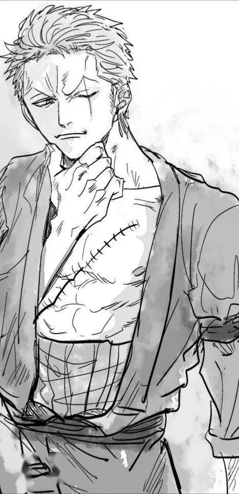 海贼王壁纸黑白索隆