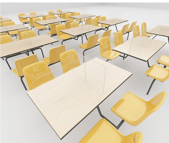 按图定做亚克力pc防护隔板 学校餐桌用透明防飞沫亚克力隔离板