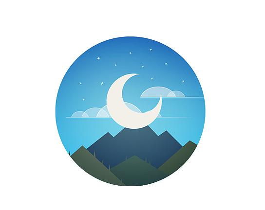 ai插画练习《日月星辰》|平面|图案|kicole - 原创作品 - 站酷 (zcool