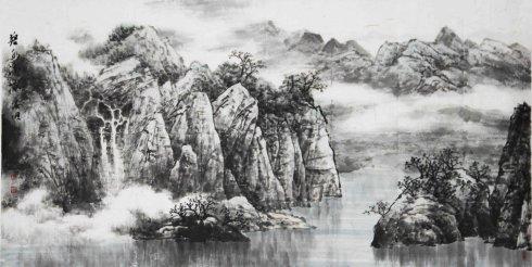山水画_国画家于汝旺(我非凡·高