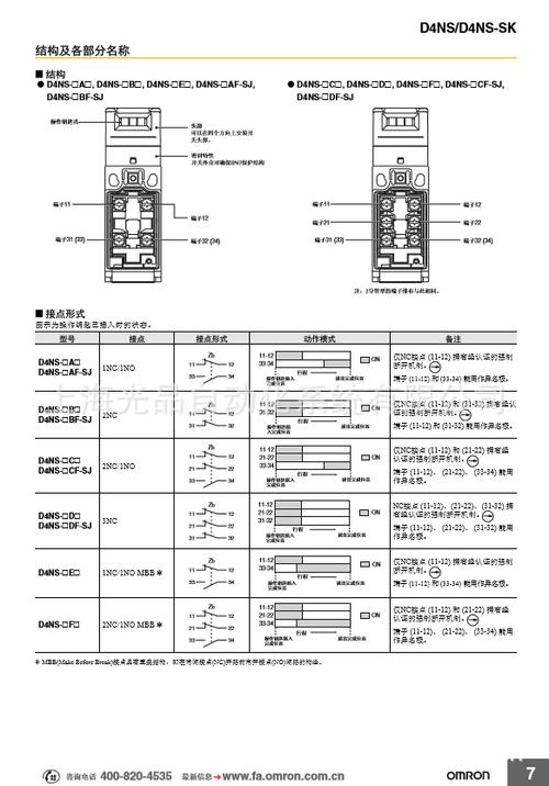 特价日本omron新一代多接点安全门开关d4ns-1af (1常开1常闭)