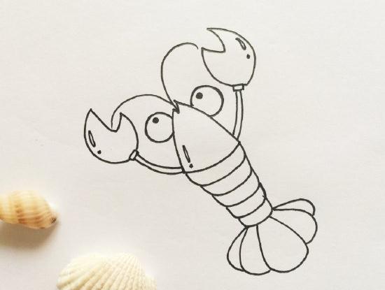 简单龙虾怎么画_龙虾简笔画画法步骤教程