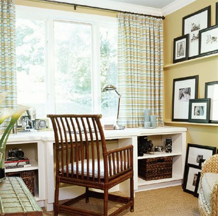 条纹窗帘 营造活力书房