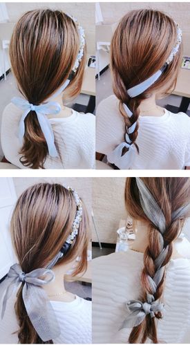 韩版潮流时尚珍珠头箍水钻碎花飘带淑女丝带绑带发箍发带发饰