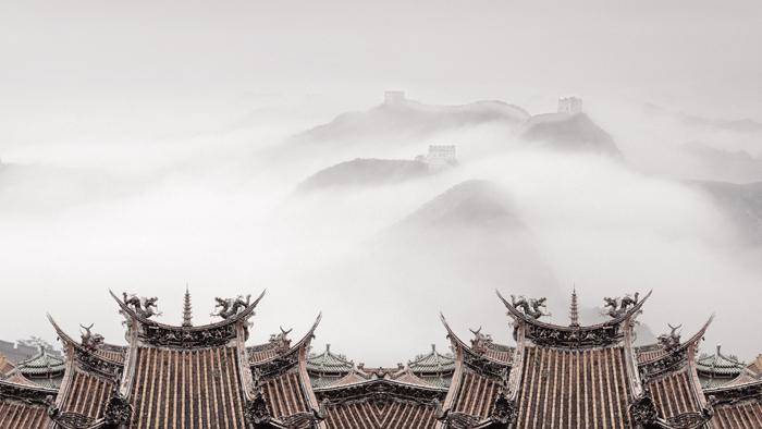 五张精致中国古建筑ppt背