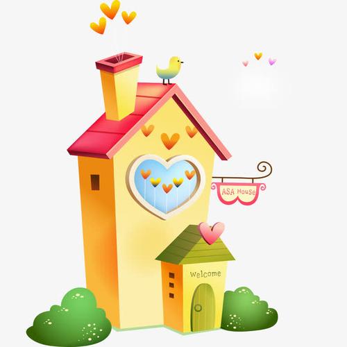 关键词 : 房子,住房,爱心,小鸟,卡通素材