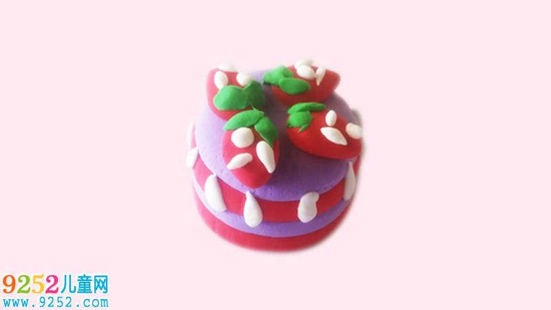 草莓蛋糕粘土制作过程 超轻粘土