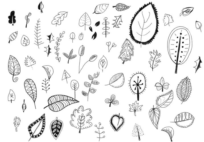 练习 画树叶94 原来树叶也有那么多画法鸭_简笔画_教程_简笔画教程