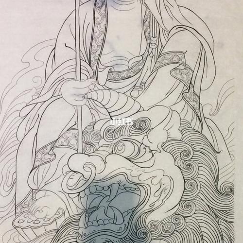国画工笔「地藏王菩萨」_国画_文化_绘画