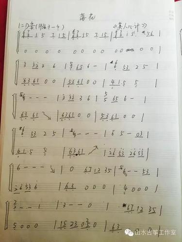 林心如版的落花古筝曲谱,要d调的