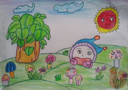 儿童画《早晨》