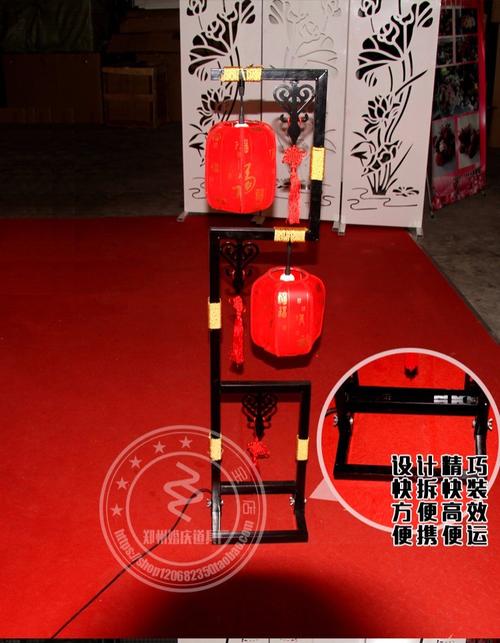 2018新款落地中式婚礼婚庆灯笼道具摆件灯光龙珠路引古典中国风_7折