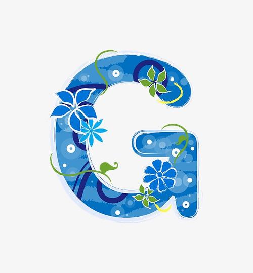 蓝色花纹字母g