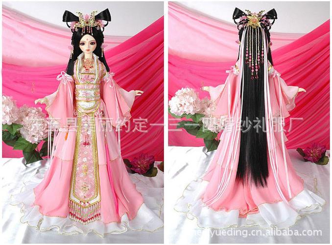 唐朝贵妃公主 古装 cosplay服装 粉色女古装汉服 sd娃娃古装gs04图片