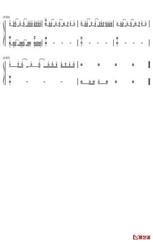 lightning moment钢琴简谱-dj okawari歌曲-数字双手曲谱
