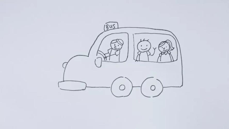 每日简笔画 校车
