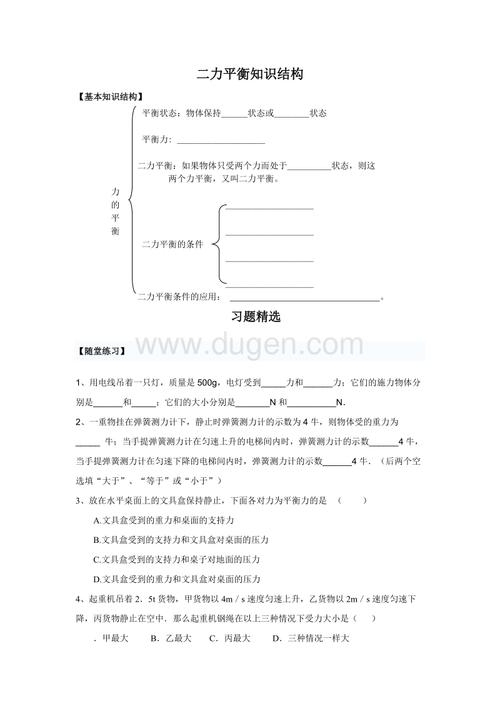 二力平衡知识结构
