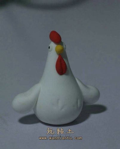 用超轻粘土做的可爱大公鸡玩偶