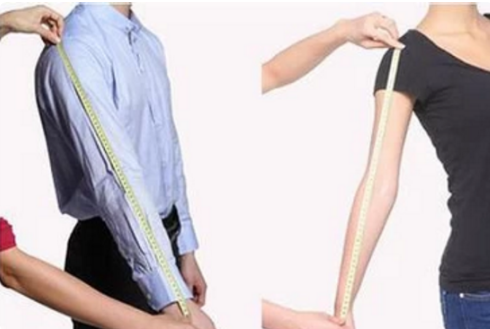 4,袖长尺寸:穿着衣服时,将手臂伸直,从肩头经肘点到手腕的直线距离.