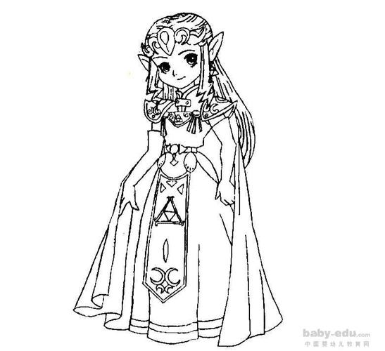 儿童简笔画美少女-精灵公主