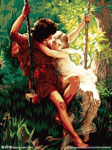 荡秋千 数字油画